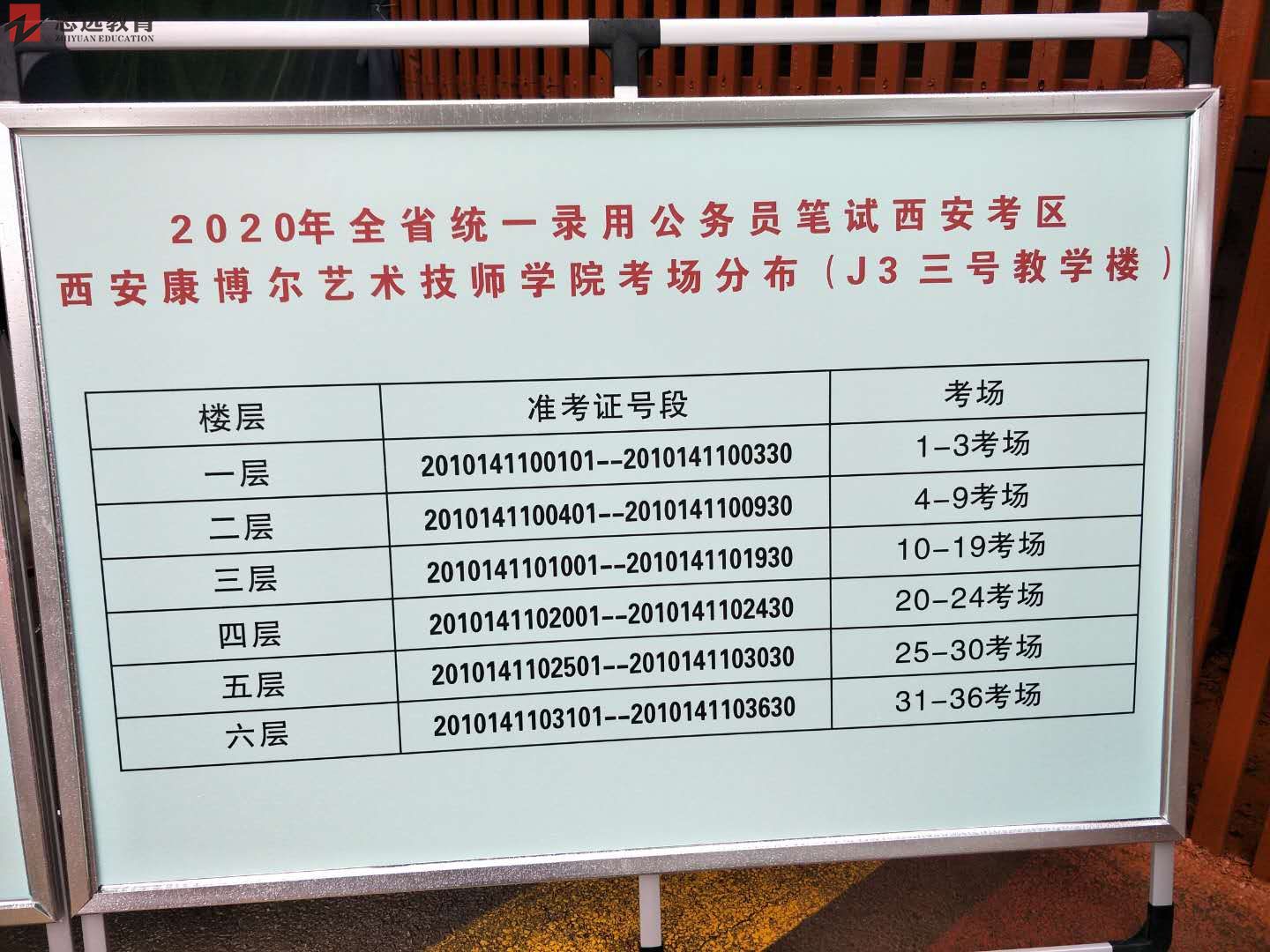 2020陕西公务员考试西安考点(西安康博尔艺术技师学院)(图4)