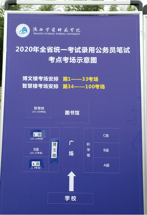 2020陕西公务员考试西安考点(陕西学前师范学院)(图1)